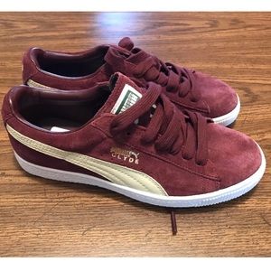 Puma Clyde Burgundy Shoes